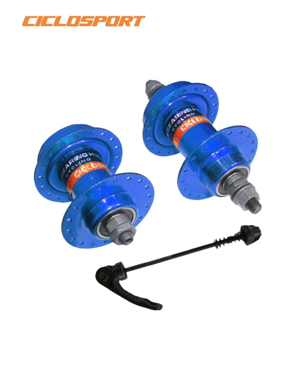 ciclosport front and rear steel hubs blue bicycle